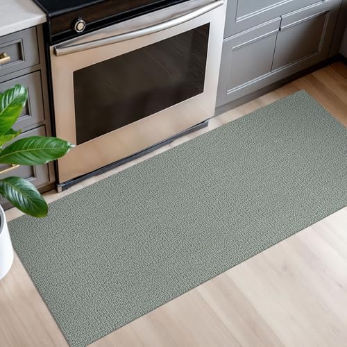 EARTHALL Washable Runner Rug, Non Slip Entryway Runner, 2x5 Ft, Green/Grey