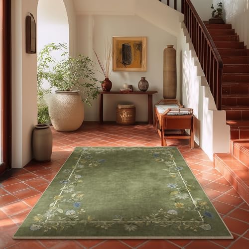 Washable Bedroom Area Rugs 4x6: Small Living Room Rug Non Slip Throw Carpet