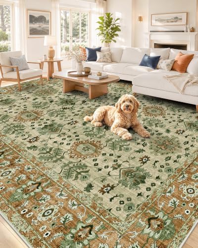 OLANLY 8x10 Washable Area Rug, Soft Non Slip Carpet for Bedroom Living Room