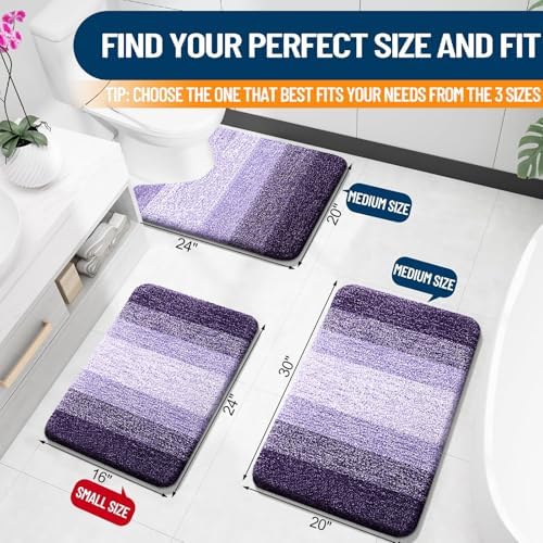 OLANLY Small Bathroom Rugs 24x16, Extra Soft Absorbent Microfiber Bath Rugs