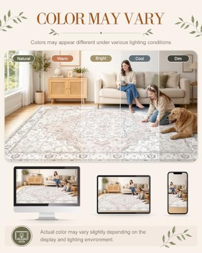 OLANLY 2x4 Washable Accent Rug Non Slip Carpet for Entryway Kitchen Bedside