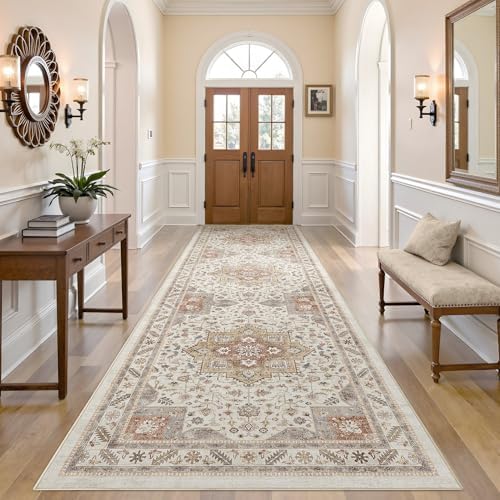 cotiled 3x10 Hallway Runner Rug for Entryway, Non-Slip Vintage, Golden Taupe