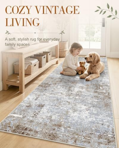 OLANLY 4x6 Washable Area Rug, Soft Non Slip Carpet for Bedroom Living Room