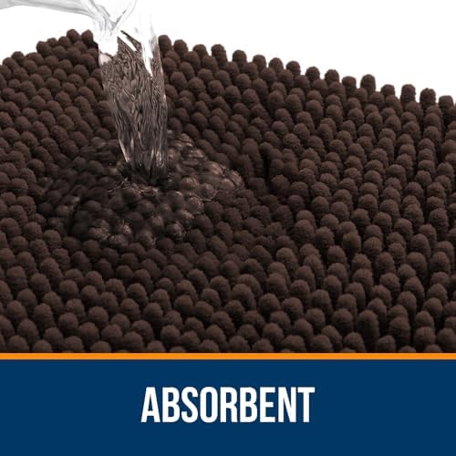 OLANLY Large Bathroom Rugs 59x35, Extra Soft Absorbent Chenille Bath Rugs
