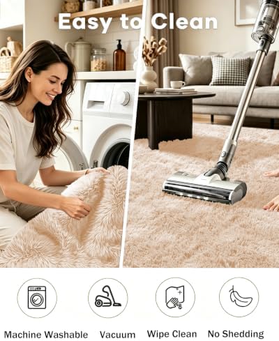 Smiry Area Rugs for Living Room Bedroom 2x8 ft, Fluffy Washable Carpet