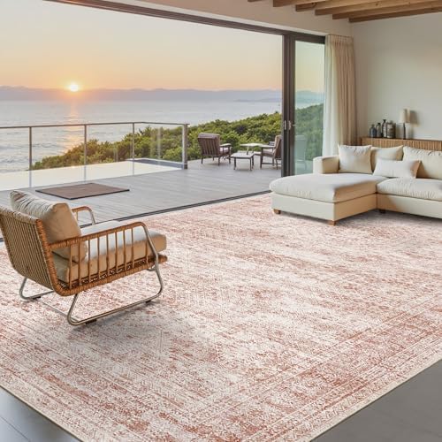 Soalmost Washable Area Rug 8x10 Large Soft Pink Rugs for Living Room