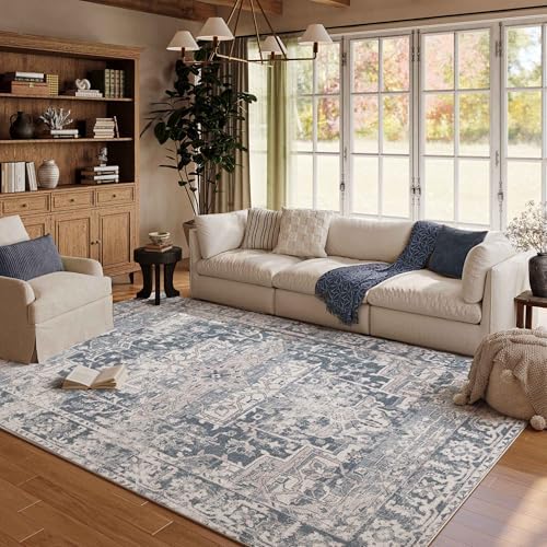 Rugxara Blue Area Rugs 5x7 Washable Rug for Living Room Bedroom