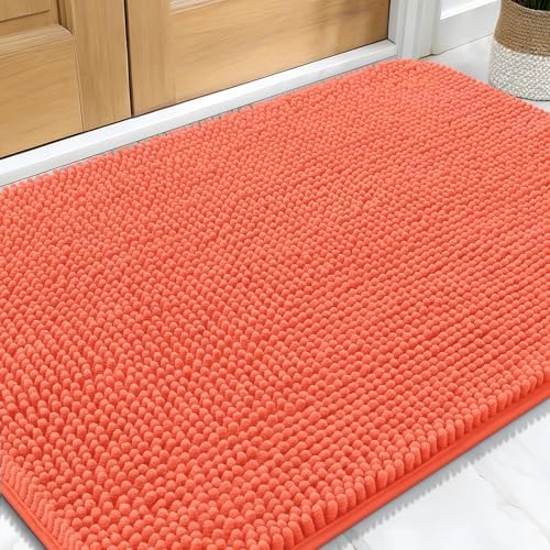 OLANLY Dog Door Mat for Muddy Paws 34x21, Super Absorbent Chenille Mud Mat