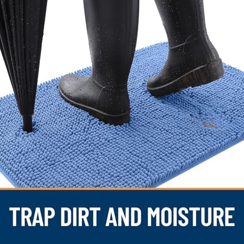 OLANLY Dog Door Mat for Muddy Paws 59x32, Super Absorbent Chenille Mud Mat