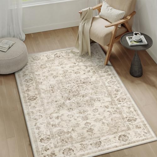 3x4 Beige Neutral Area Rug