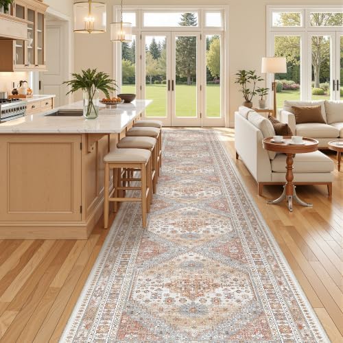 zesthome 3x20 Runner Rug Non Slip,Washable Hallway Runner Rug,Orange