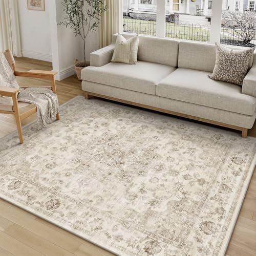5x8 Beige Neutral Area Rug