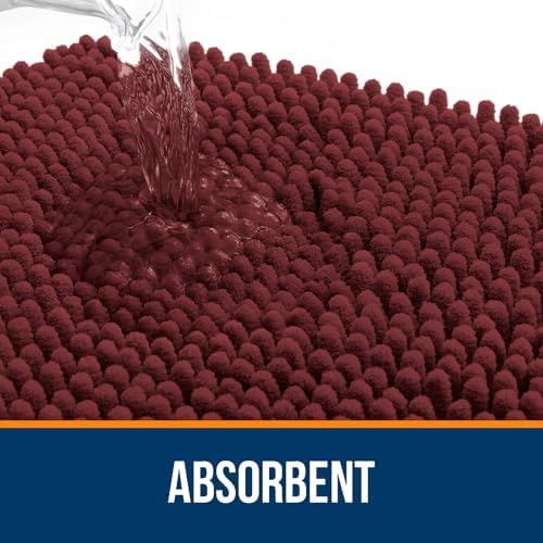 OLANLY Toilet Rugs U-Shaped 24x20, Soft Absorbent Chenille Contour Rugs