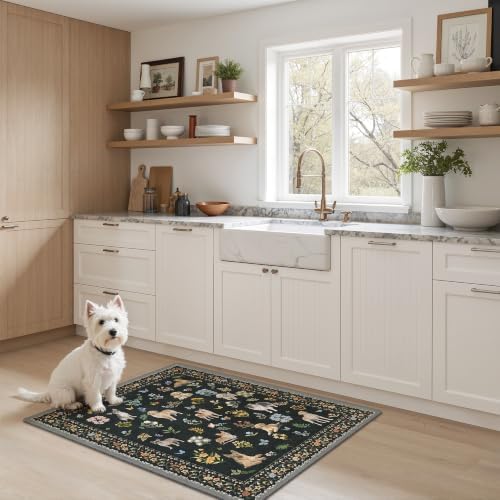 Soalmost 2x3 Dog Rugs for Entryway, Washable Door Mat Animal Soft Rug Black