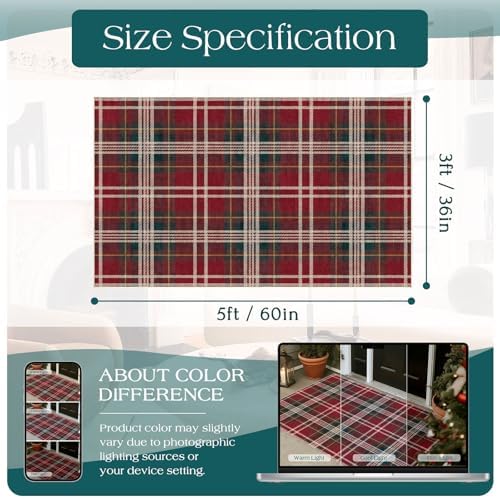 Christmas 3x5 Entry Rug Non-Slip Indoor Outdoor Mats for Front Door