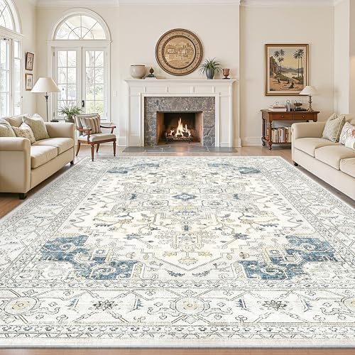Living Room 10x14 Washable Area Rug, Indoor Soft Large Area Rug Carpet