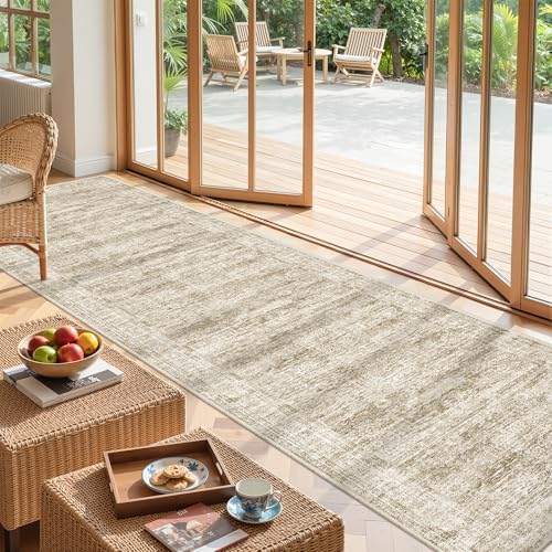 2'6 x 10' Runner Rug Non Slip,Washable Kitchen Rugs,Brown
