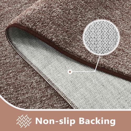 6x9 Large Brown/White Area Rug Non-Slip Washable for Living Room Bedroom