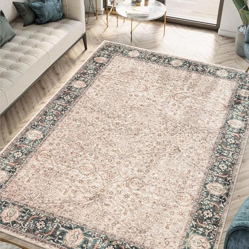 Keen Home Design Vintage Washable Area Rug, Non-Slip Low Pile, 9x12