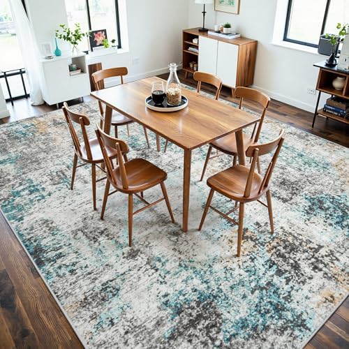10x14 Area Rugs for Living Room Large Washable Abstract Rug Multi Color