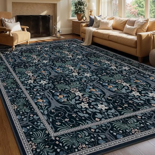 Joydeco 9x12 Area Rugs for Living Room, Large Boho Tree Vintage Rug Carpet
