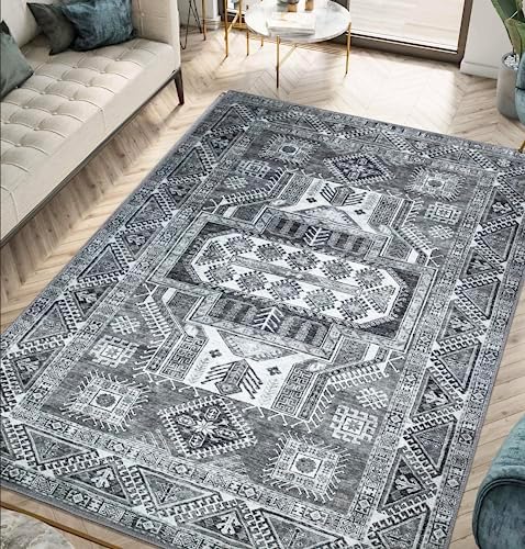 Keen Home Design Vintage Washable Area Rug, Non-Slip Low Pile, 9x12