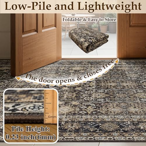 Ruaruarug Washable Area Rug 8×10 for Living Room, Ultra Soft, Copper
