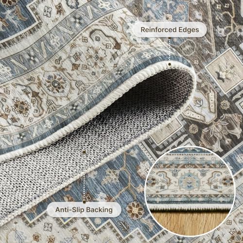 2x3 Area Rug Washable Vintage: Non Slip Throw Rugs for Entryway