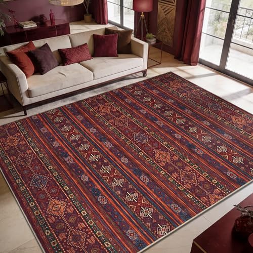 Keen Home Design 10x14 Rug - Machine Washable Area Rug with Non-Slip Backing, Ideal for Living Room, Dining Room, Bedroom - Vintage, Easy Clean, Durable, Low Pile Rug - (9'7" x 14')