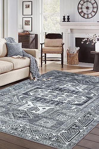 Keen Home Design Vintage Washable Area Rug, Non-Slip Low Pile, 9x12