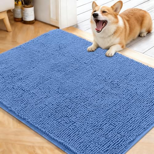 OLANLY Dog Door Mat for Muddy Paws 40x32, Super Absorbent Chenille Mud Mat