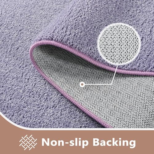 5x7 Purple/White Area Rug Non-Slip Washable Soft for Living Room Bedroom