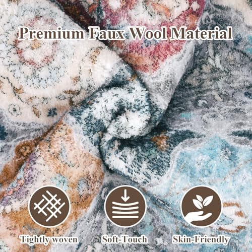 HEBE Hallway Runner Rug 2'8''x8', Washable Non Slip Kitchen Rug Runner