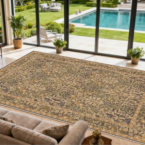 Area Rug for Living Room 10x12 Washable Soft Carpet (Goldenrod)