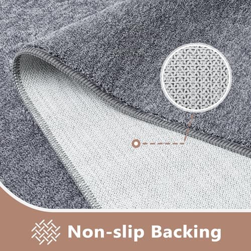 6x9 Large Grey Blue/White Area Rug Non-Slip Washable for Living Room
