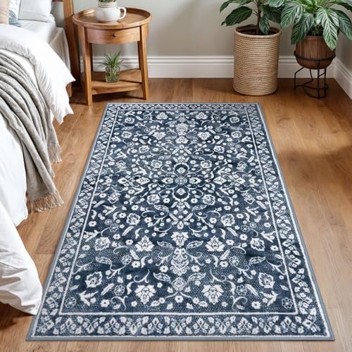 Vintage Washable Rugs for Entryway 3x5 Area Rug Non Slip Door Mat