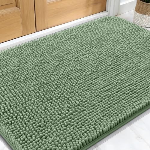 OLANLY Dog Door Mat for Muddy Paws 34x21, Super Absorbent Chenille Mud Mat