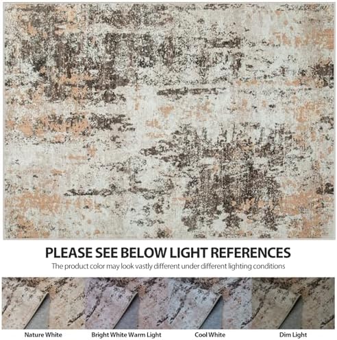 Runner Rugs for Hallways Kitchen 2.6x8 Non Slip Washable Brown Beige