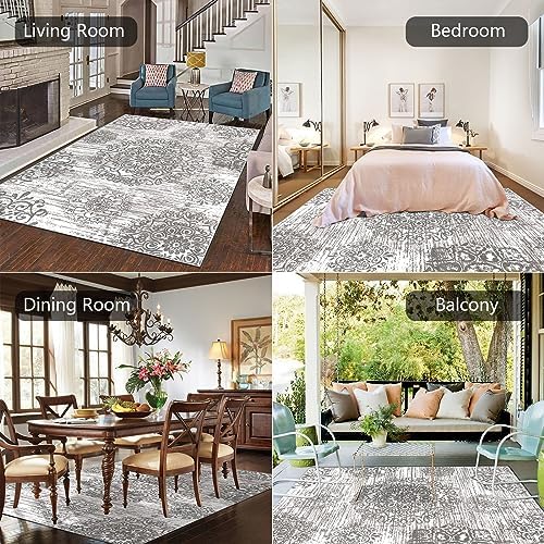 HEBE Area Rug for Living Room 5'x7', Washable Non Slip Boho Bedroom Rug