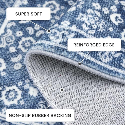 Vintage 2x5 Rug Washable Hallway Runner Non Slip Kitchen Runner
