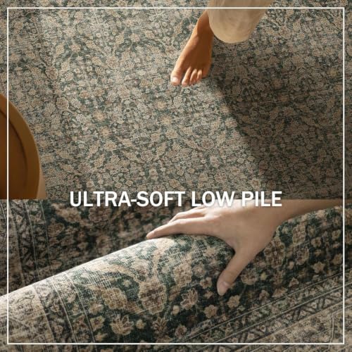 Machine Washable Hallway Runner Rugs: 2'x10' Kitchen Rug Stain Resistant Non Slip Low Pile Soft Carpet Runners for Hallways Indoor Entryway Kitchen Laundry Room Bedroom Bathroom Farmhouse