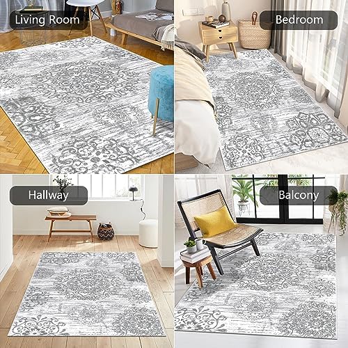 HEBE Area Rug for Entryway 3'x5', Washable Non Slip Boho Bedroom Rug