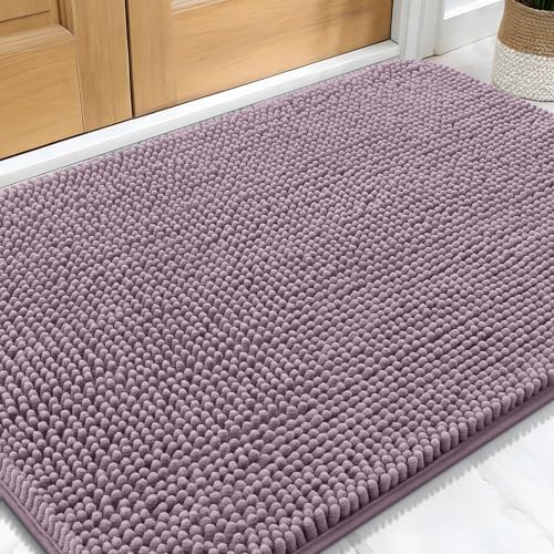 OLANLY Dog Door Mat for Muddy Paws 32x20, Super Absorbent Chenille Mud Mat