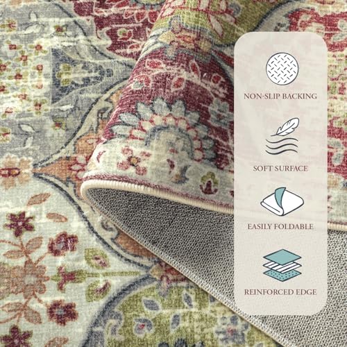 Lahome Moroccan Hallway Runner, 2x6 Kitchen Runner Rug Non Skid Washable