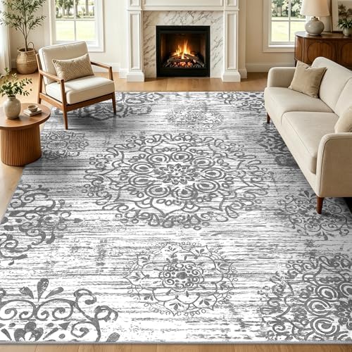 HEBE Area Rug for Living Room 5'x7', Washable Non Slip Boho Bedroom Rug