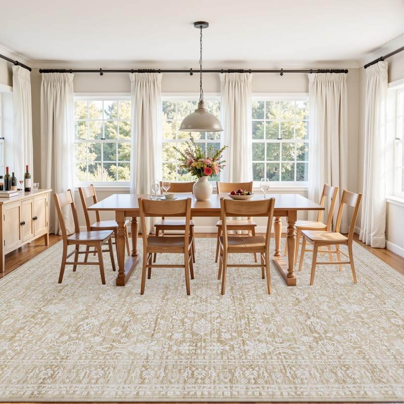 10x14 Area Rugs Living Room: Bedroom Washable Carpet Natural Beige