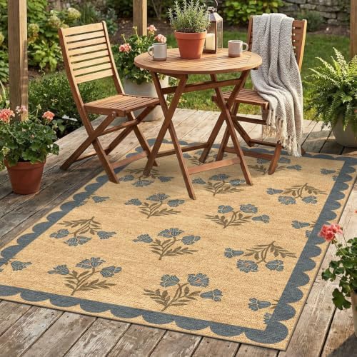 4x6 Covered Outdoor Patio Rug - Washable Front Door Mat Entry Rug
