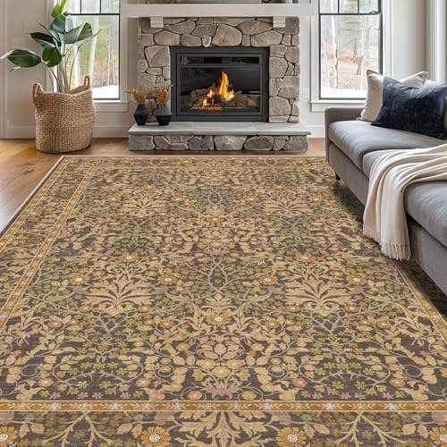 Area Rug for Living Room 10x12 Washable Soft Carpet (Goldenrod)