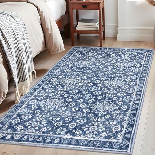 Vintage Washable Rugs for Entryway 4x6 Area Rug Non Slip Door Mat