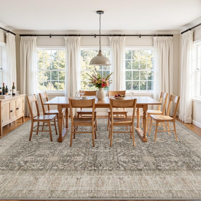 Area Rugs 9x12 Living Room: Bedroom Washable Carpet Warm Taupe